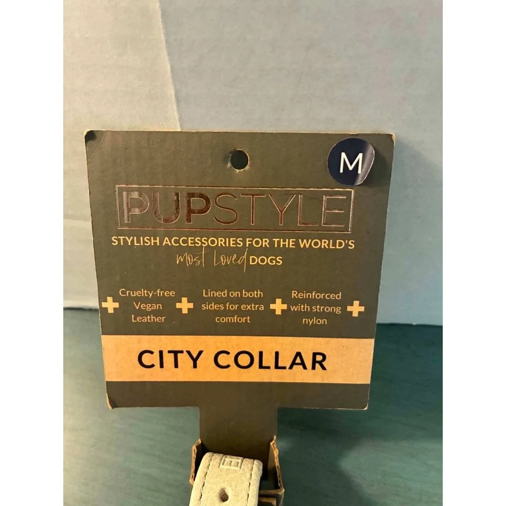 PupStyle Palm Vibes City Collar Dog Medium Green Cream NEW Rose Gold PSS22018